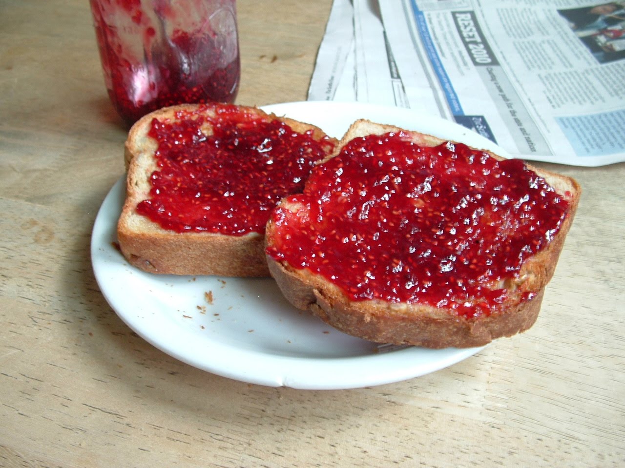 Sheep, Spinach and Strawberries Toast and Jam, or Honey