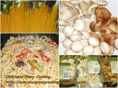 Asparagus and Mushroom Spaghetti in White Sauce - Ingredients