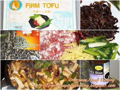 Tofu with Black Fungus and Bamboo Shoot - Cooking Procedure
