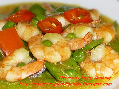 Shrimp with Green Peas