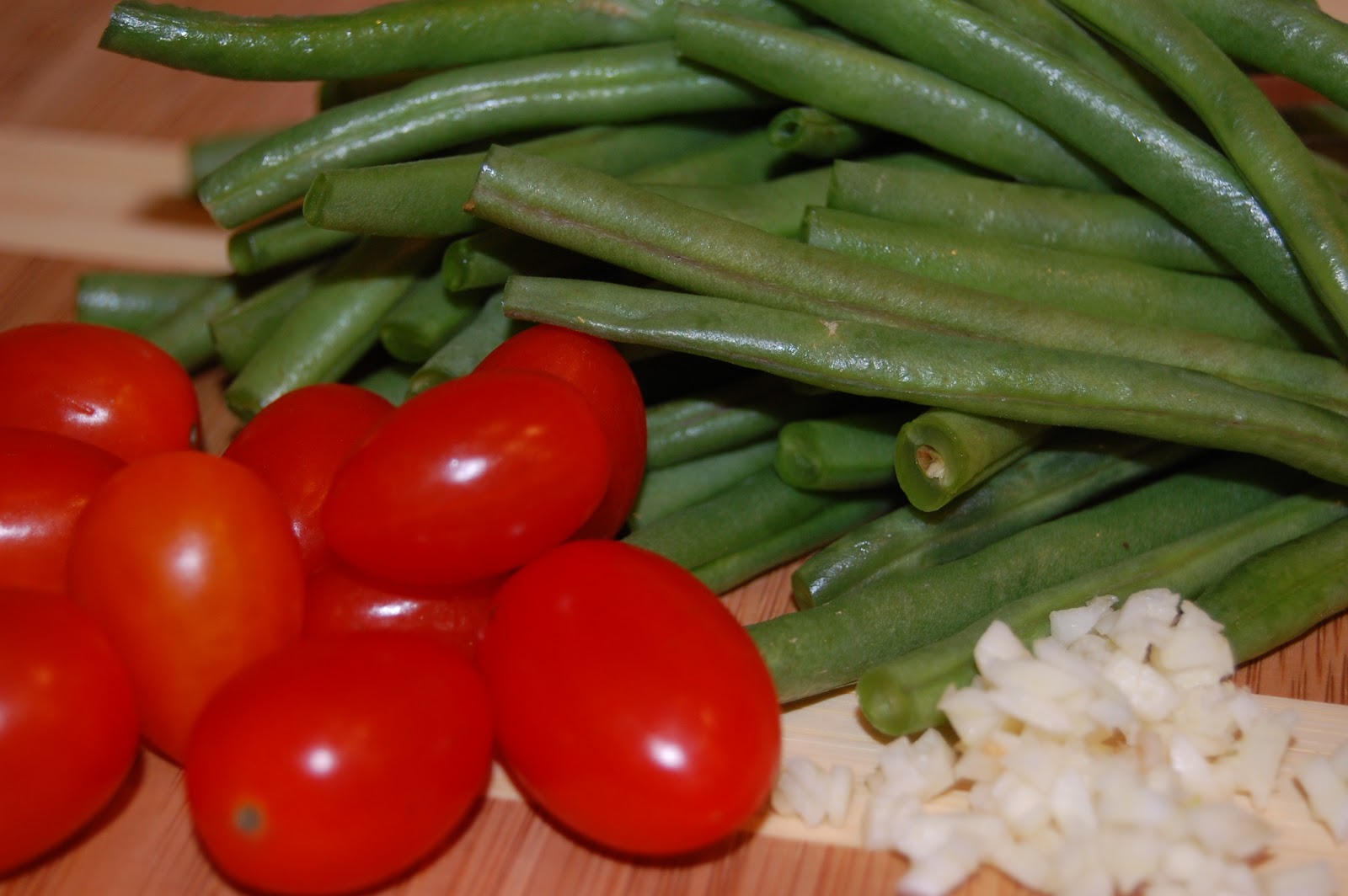 Scratch.Love Roasted Green Beans and Grape Tomatoes topped with Romano Cheese