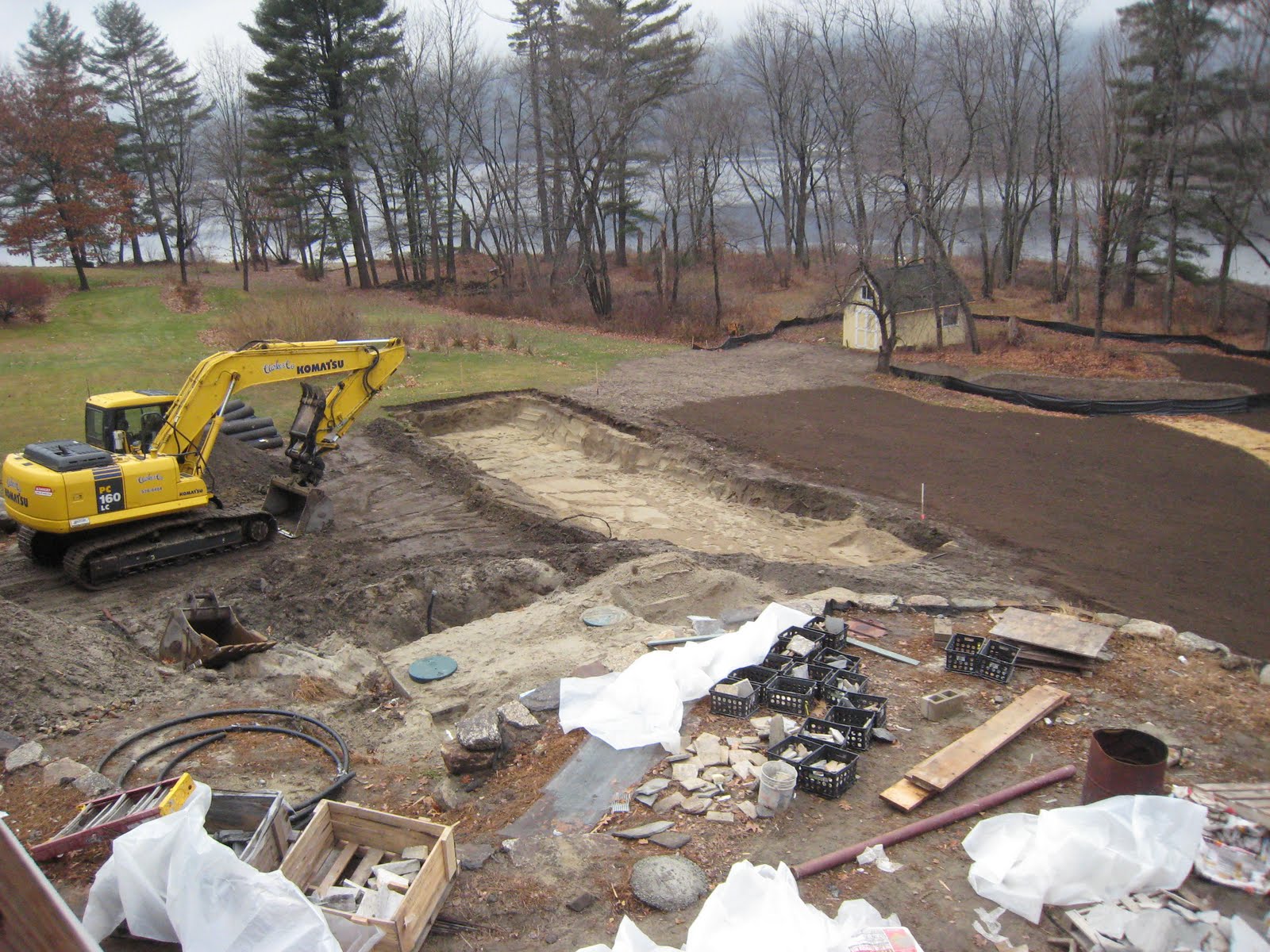Mascoma Lake House: Ouside work and fireplace