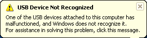 Troubleshooting: USB Not Recognized (Windows)