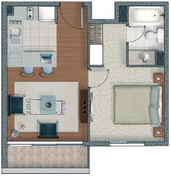 PLANOS DE DEPARTAMENTOS DE UN DORMITORIO : PLANOS DE CASAS GRATIS Y