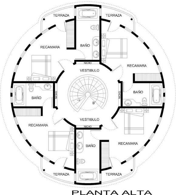 PLANOS DE CASAS CIRCULARES PLANO DE CASA CIRCULAR DE FORMA REDONDA