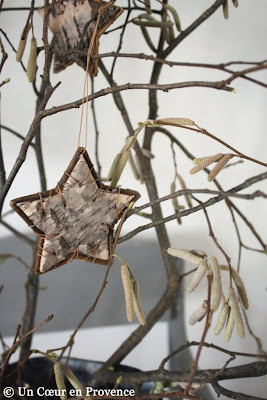 Hazelnut branches with stars