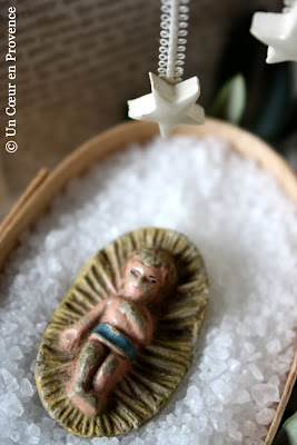 Old baby Jesus painted ceramic
