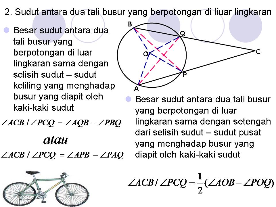 Matematika Smp Sudut Antara Dua Tali Busur Materi Dan Contoh
