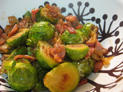 sprouts brussels roasted miso stomach bacon onions empty butter cook