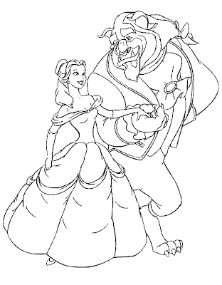 Beauty   Beast Coloring Pages on Belle From The Beauty And The Beast Here Are Two Coloring Pages For