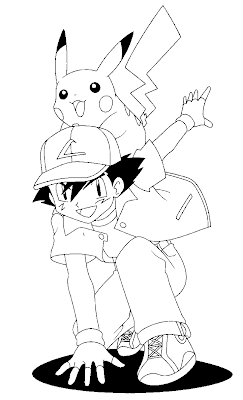 ASHLEY POKEMON TRAINER AND PIKACHU COLORING BOOK PICTURE