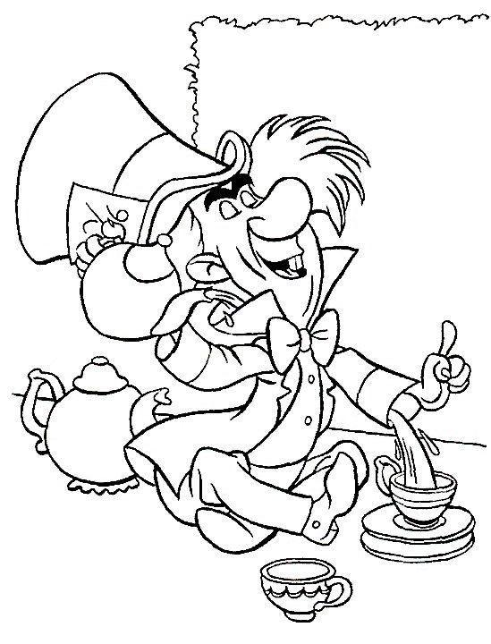 mad hatter coloring pages - photo #1