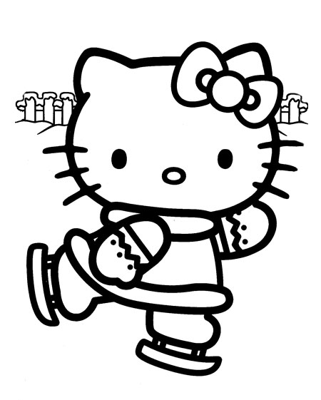 Here are more Happy Holidays Hello Kitty coloring sheets.