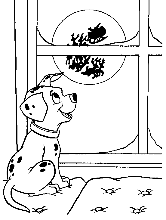 Interactive Magazine: 101 DALMATIANS COLORING PAGE - CHRISTMAS PUPPY