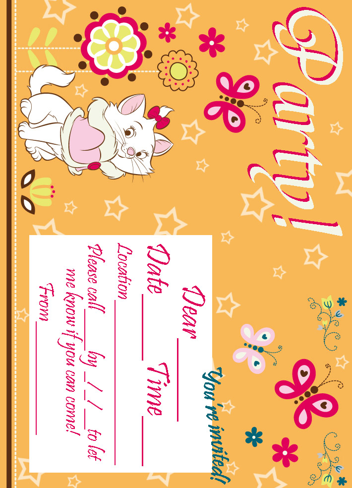 Interactive Magazine: MARIE ARISTOCATS DISNEY PARTY INVITATIONS FREE
