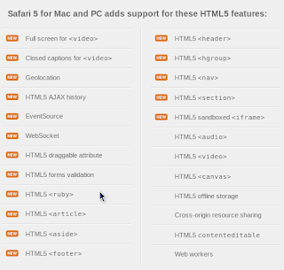 Apple claiming that Safari 5 supports several HTML5 elements
