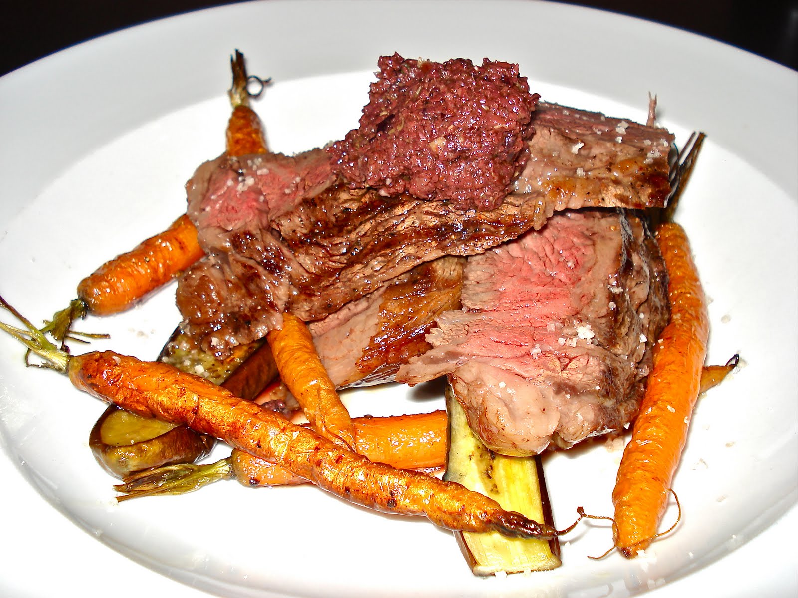 Behind The Burners WAGYU RIB FILLET, ROASTED VEGETABLES AND TAPENADE