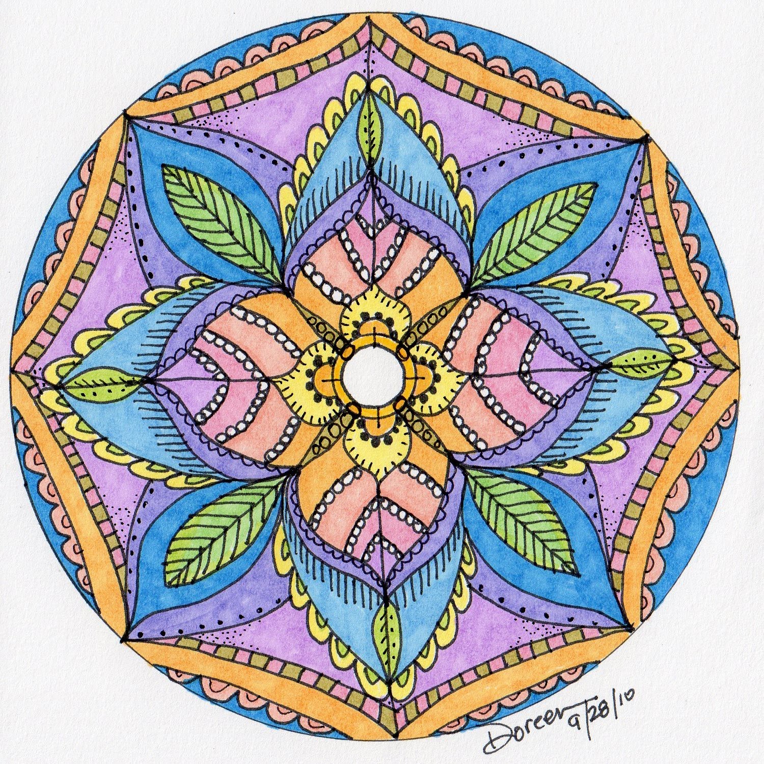 Мандала рисунок цветной фото