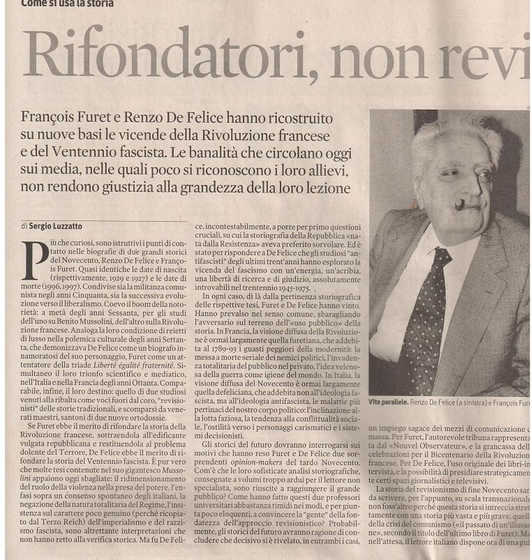 materialismo storico Da Sergio Luzzatto una risposta alla vulgata