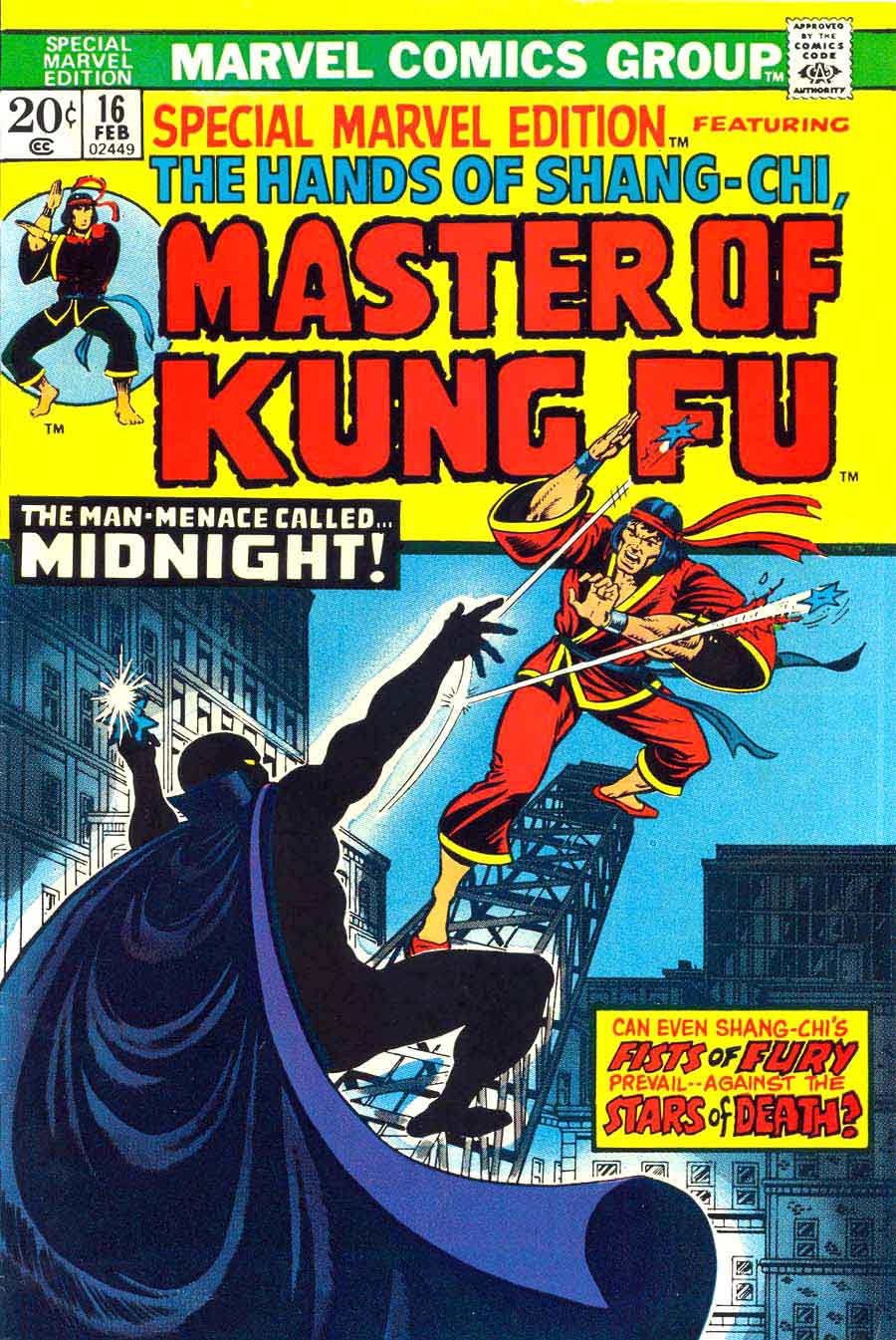 Special Marvel Edition #16 marvel 1970s bronze age comic book cover art by Jim Starlin / Master of Kung Fu