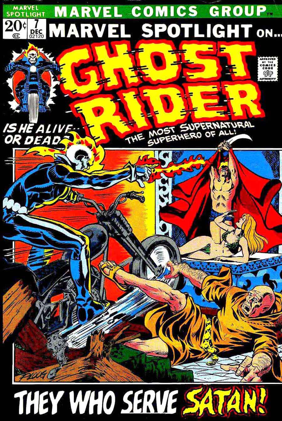 Marvel Spotlight #7 Ghost Rider / bronze age 1970s marvel comic book cover art by Mike Ploog