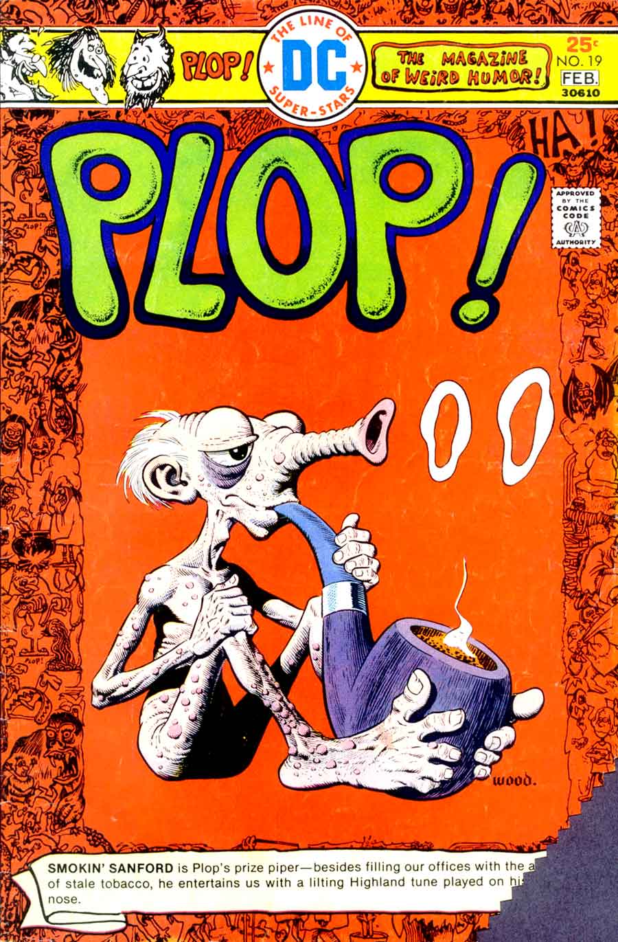 Plop v1 #19 dc 1970s bronze age comic book cover art by Wally Wood