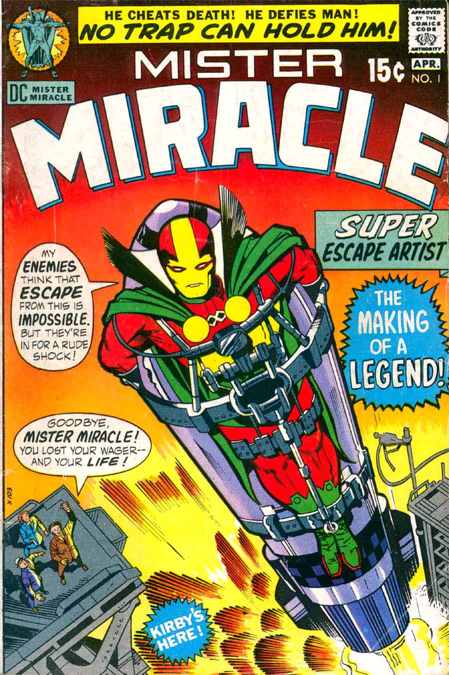 Mister Miracle v1 #1 dc 1970s bronze age comic book cover art by Jack Kirby