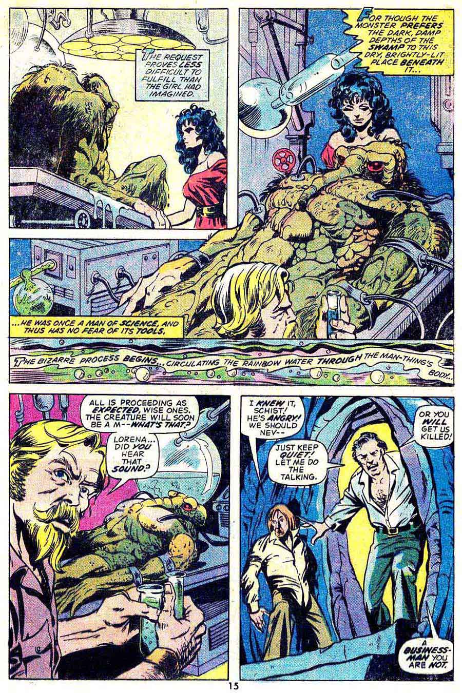 Man-Thing v1 #8 marvel 1970s bronze age comic book page art by Mike Ploog
