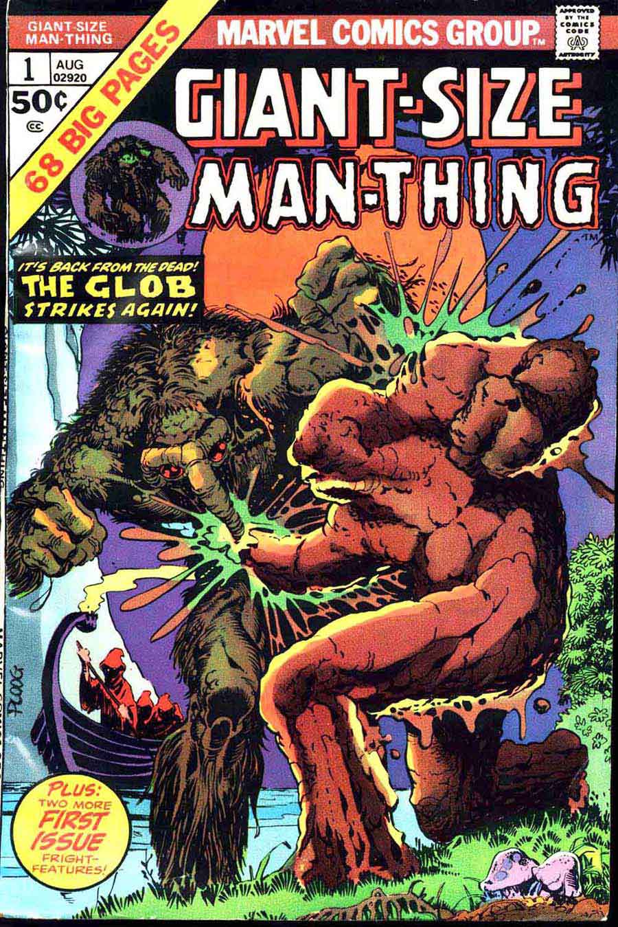 Giant-size Man-Thing v1 #1 marvel 1970s bronze age comic book cover art by Mike Ploog art