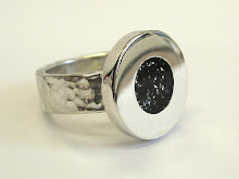 Black resin silver ring