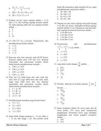 mathematicc: Soal Latihan Kelas VII