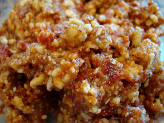 Close up of Raw Vegan Taco Nut "Meat" showing chopped nuts