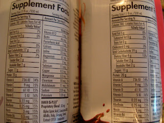 Supplement Facts on back of Drinks