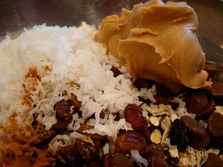 Peanut Butter, Coconut, Vanilla Protein Powder, & Raisins added to ingredients