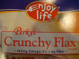 Close up of Crunchy Flax Cereal Box