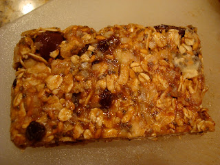 Overhead of one Vegan Peanut Butter Chocolate Chip Protein Bar