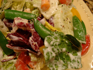 Salad with Creamy Tahini Cesar-Inspired Dressing