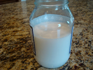 Jar with coconut milk and water