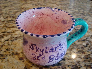 Finished mug on countertop