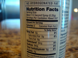 Nutrition Facts on Coconut Spray  Oil
