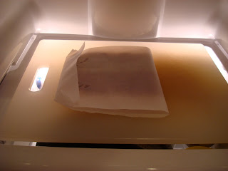 Dough placed in refrigerator