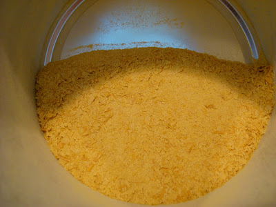Inside container of Nutritional Yeast showing flakes