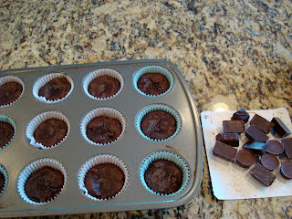 Mixed chocolate candies next to cupcake pan