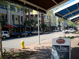 Outside street view of coffee shop