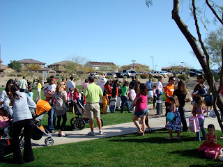 Crowd of people at Easter Egg Hunt