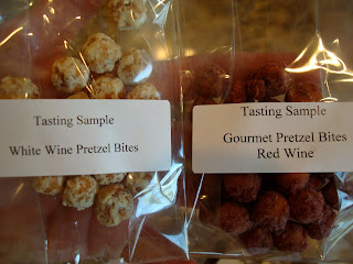 Gourmet Vegan Pretzel Bites in white wine and red wine flavors