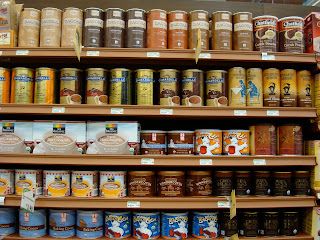 Shelves full of Cocoa & Carob Powder