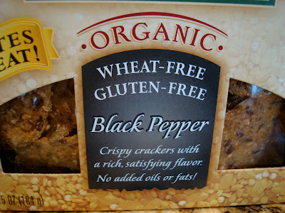 Close up of box of Black Pepper Mary's Gone Crackers