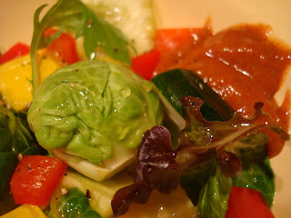 Mixed salad with side of cinnamon ginger dipping sauce