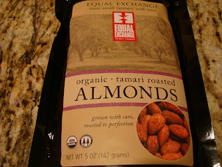 Bag of Organic Tamari Roasted Almonds on countertop